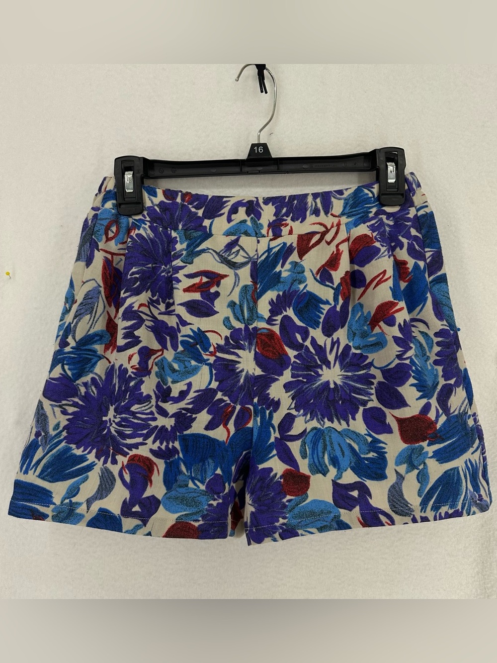 In God We Trust Floral Wool Shorts Women’s Small Blue‎ Purple High Waist